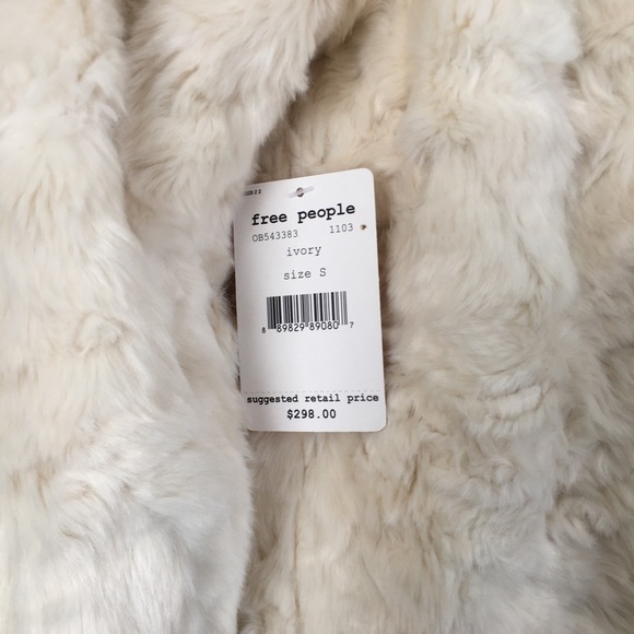 FREE PEOPLE Embroidered Cascade Fur Jacket Sz S - Picture 7 of 9